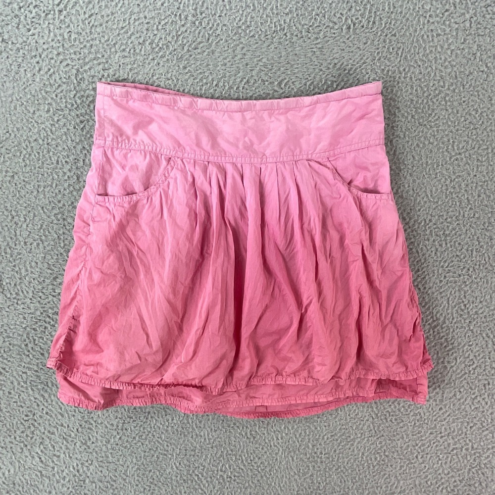 Athleta Bubble Skirt Womens 2 Pink Excellent‎ Cotton Mini Pleated 757592